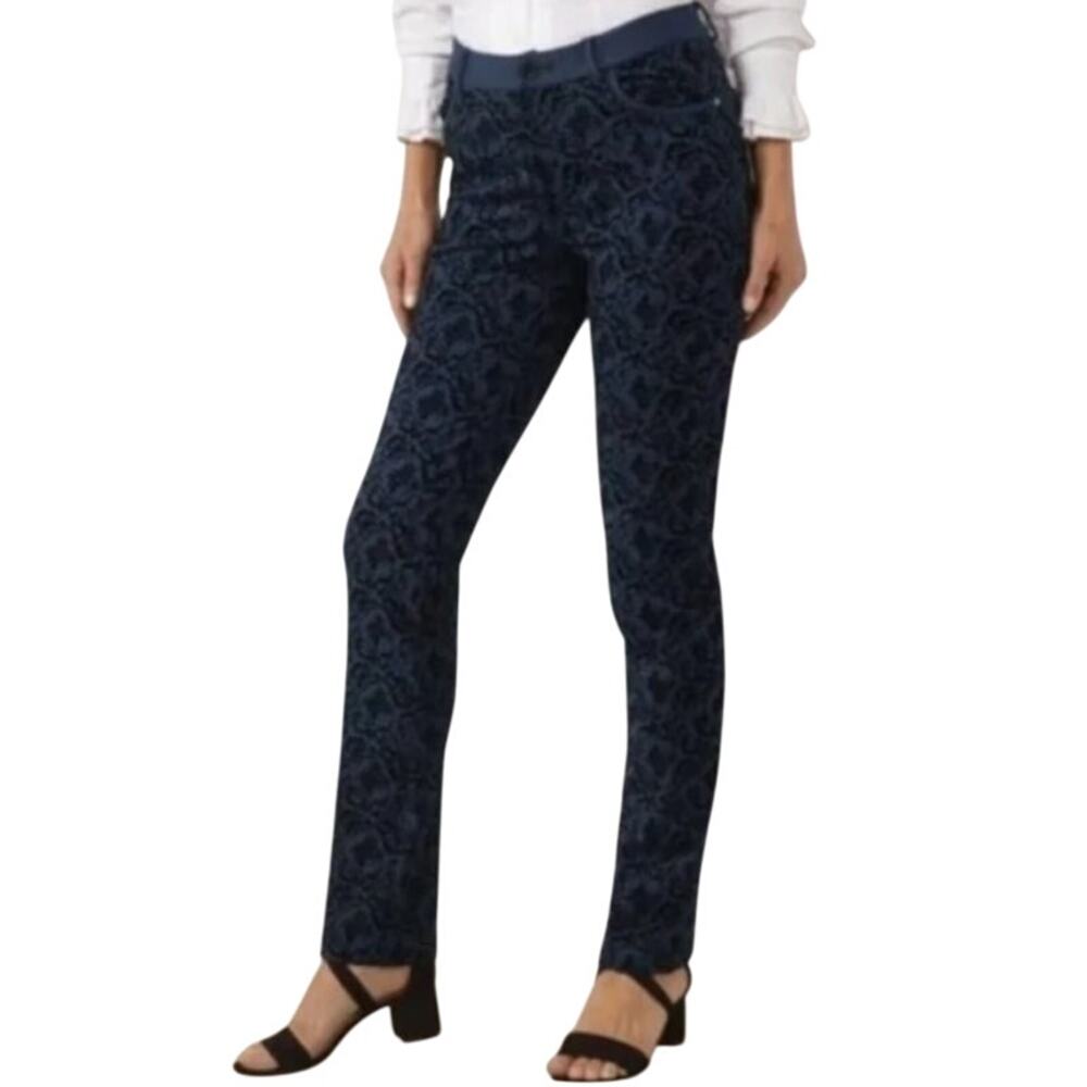 Soft Surroundings Pants Medium‎ Petite Flocked Baroque Velvet Burnout Stretch
